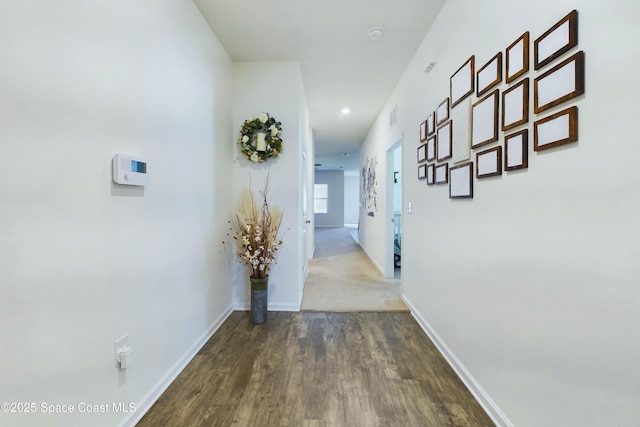 hall featuring wood-type flooring