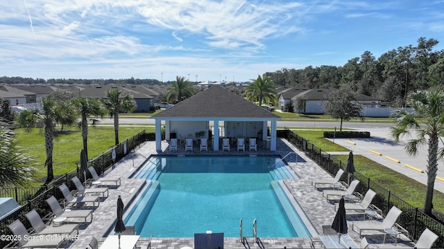 view of swimming pool featuring a patio