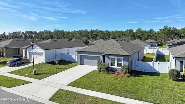 view of front of house featuring a garage and a front yard