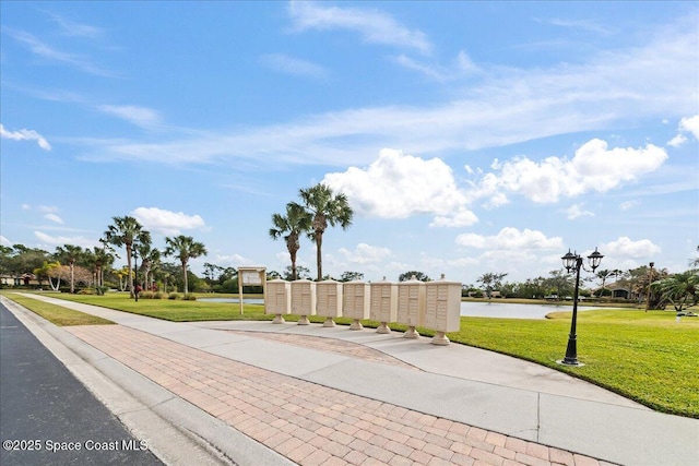 view of street featuring a water view