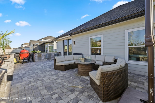 view of patio / terrace with an outdoor hangout area