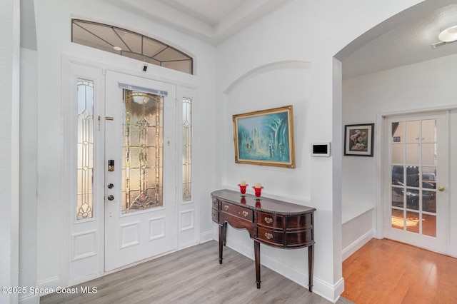 entryway featuring light hardwood / wood-style flooring