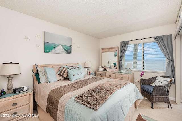 bedroom with a textured ceiling