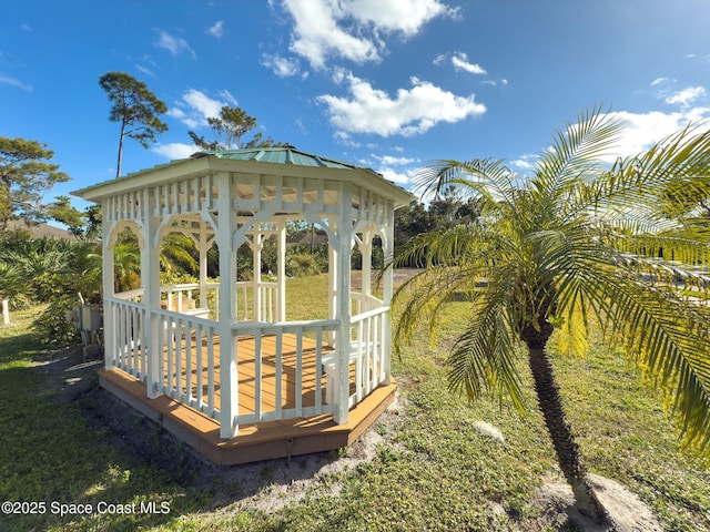 deck with a gazebo