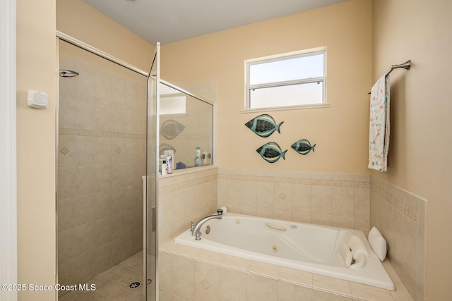 bathroom with plus walk in shower