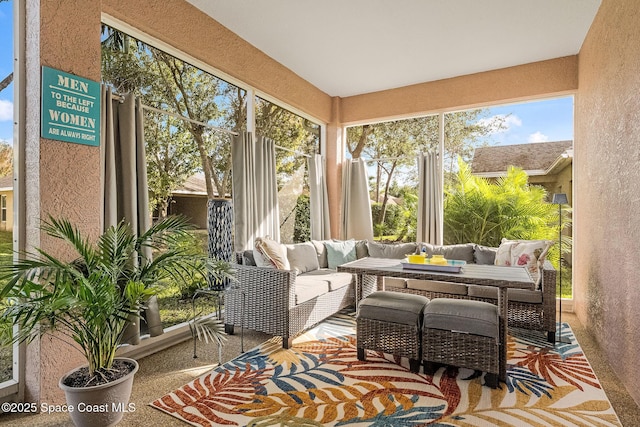 view of sunroom