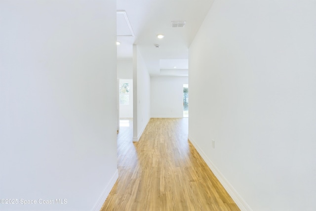 hallway featuring light hardwood / wood-style floors