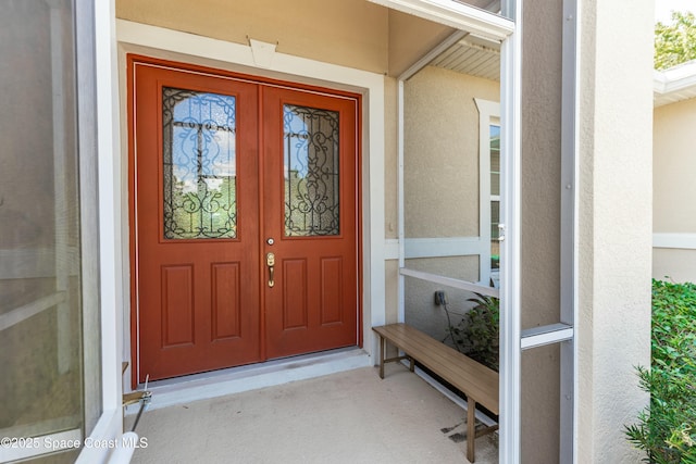 entrance to property with french doors