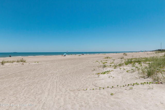 property view of water with a beach view