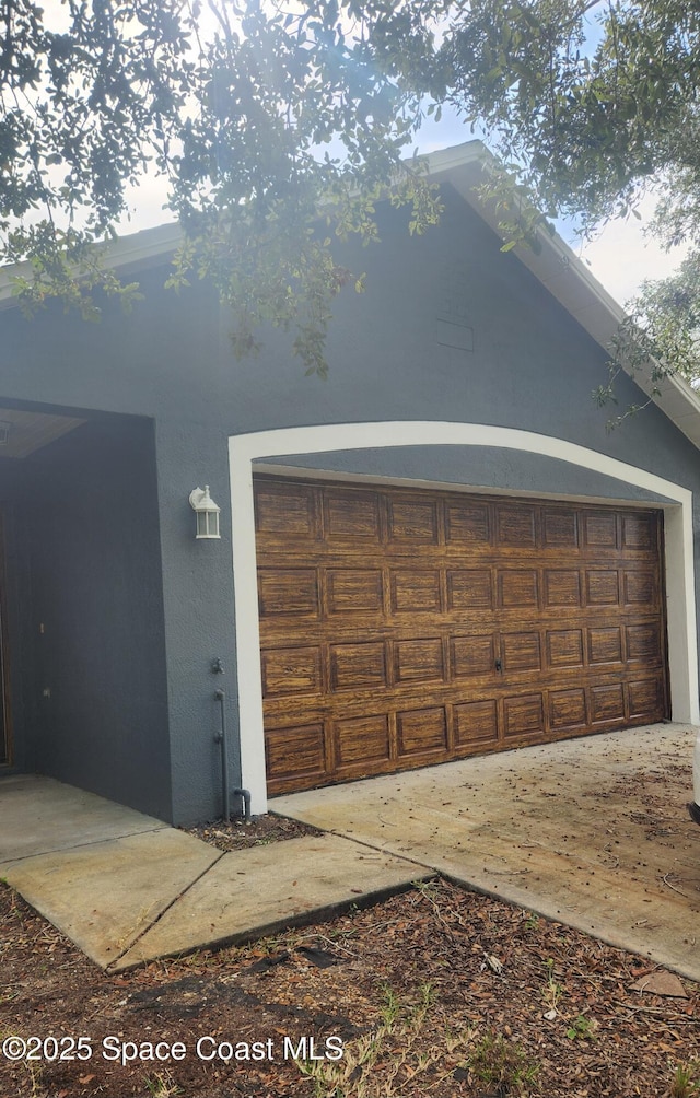 view of garage