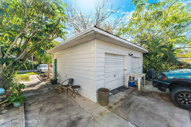 view of garage