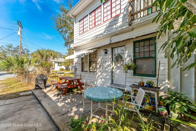 view of patio with grilling area