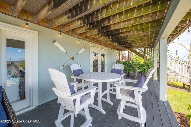 deck featuring french doors