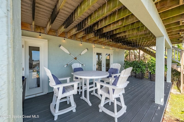 deck with french doors