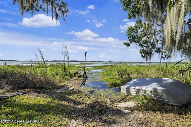 view of yard featuring a water view