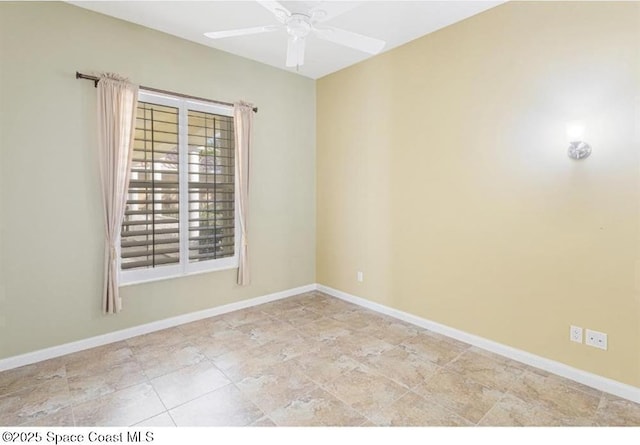 empty room with ceiling fan