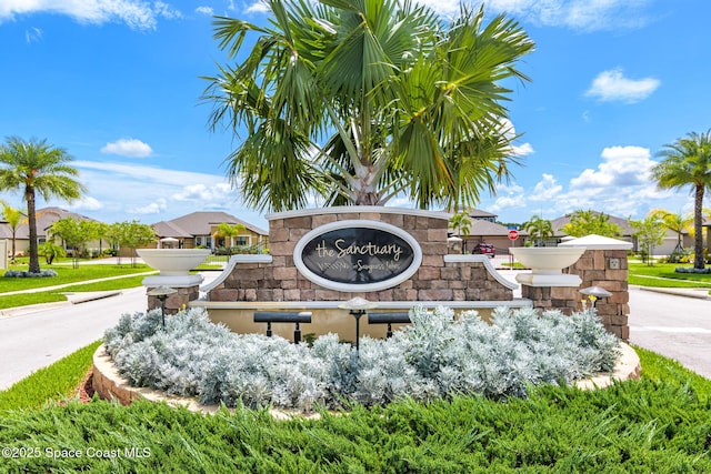 view of community sign