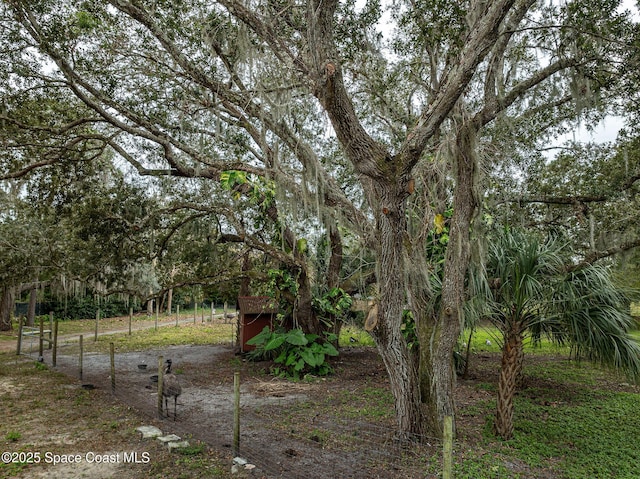 view of yard featuring an outdoor structure