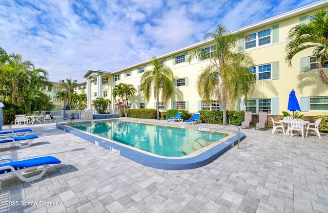 view of pool with a patio