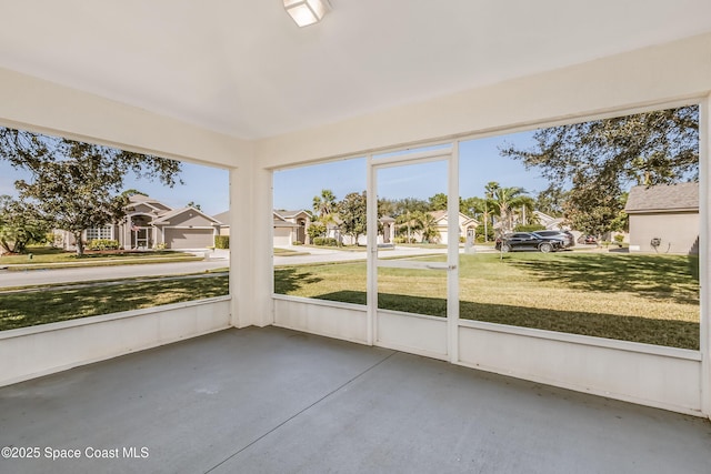 view of unfurnished sunroom