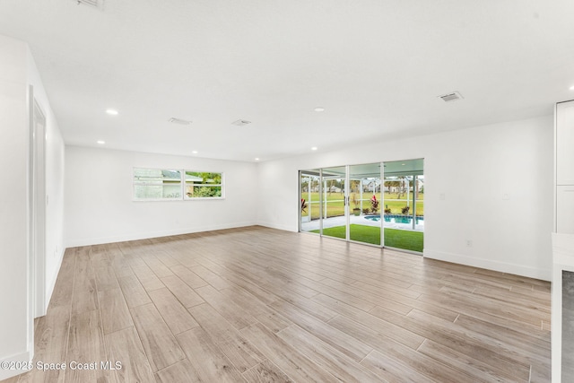 empty room featuring light wood-type flooring