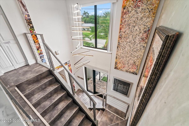 stairs with a wealth of natural light