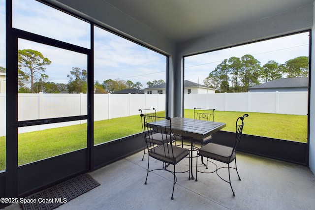 sunroom with a wealth of natural light