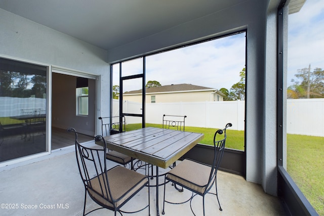 view of sunroom