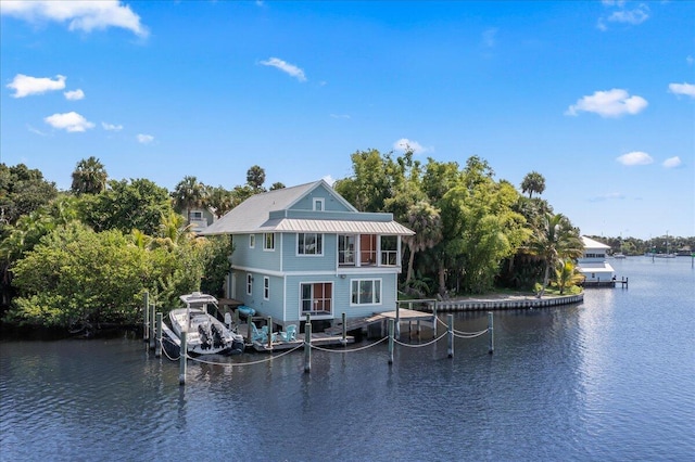 exterior space featuring a boat dock