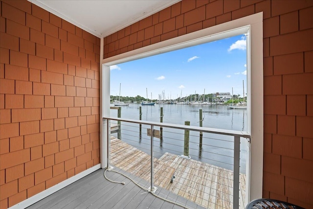 balcony with a water view