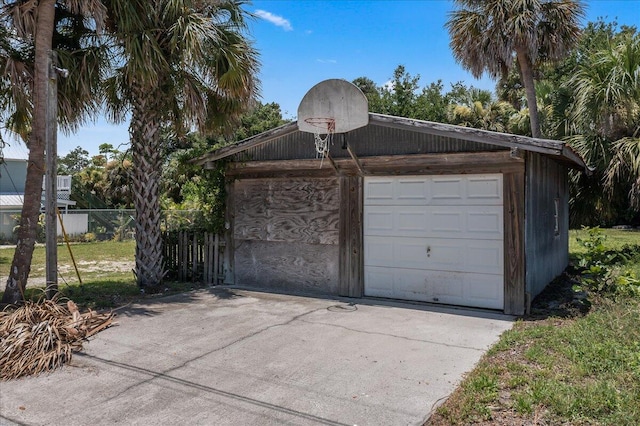 view of garage