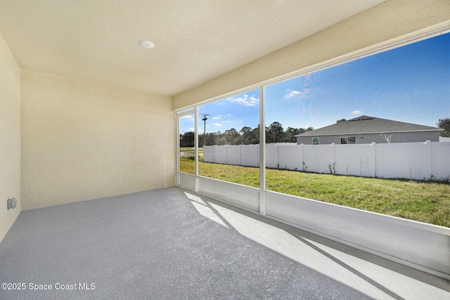 view of unfurnished sunroom