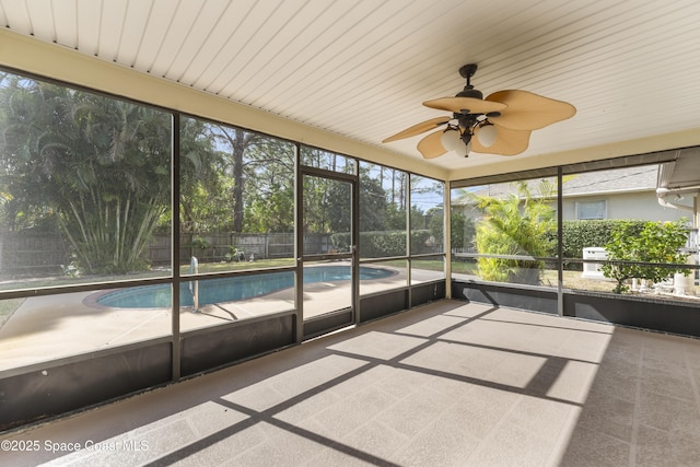 unfurnished sunroom featuring a healthy amount of sunlight