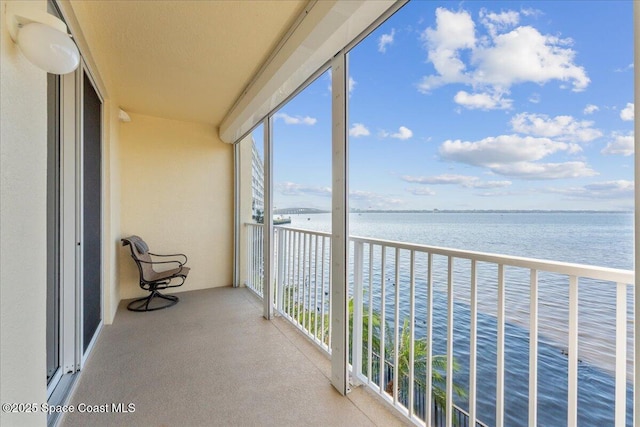 balcony with a water view