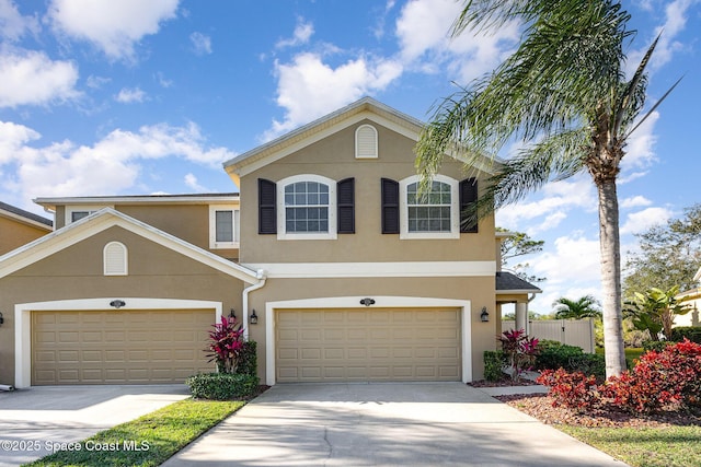 view of front of house with a garage