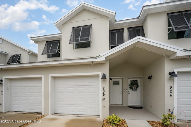 view of property with a garage