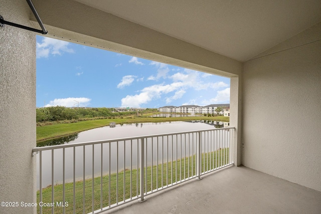 balcony with a water view