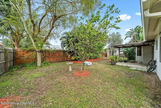 view of yard with a patio