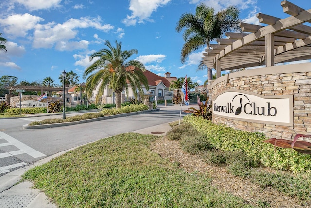 view of community sign