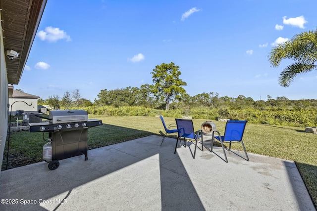 view of patio featuring grilling area