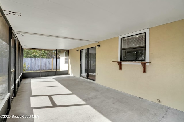 view of unfurnished sunroom