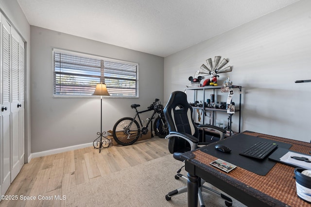 office featuring light hardwood / wood-style floors