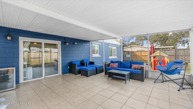 view of patio featuring outdoor lounge area