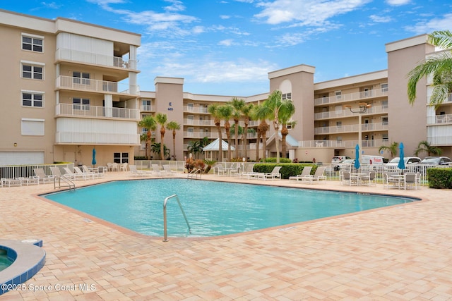 view of pool with a patio area