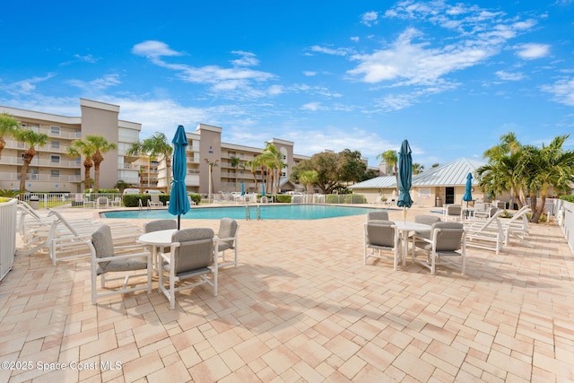 view of pool with a patio area