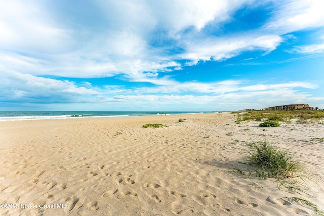 property view of water with a beach view