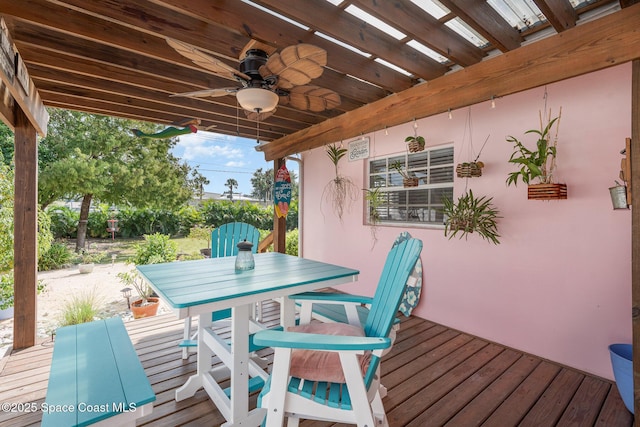 deck featuring ceiling fan