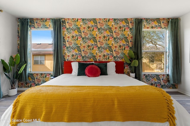 bedroom featuring hardwood / wood-style floors