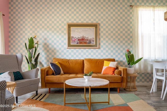 living room featuring hardwood / wood-style floors