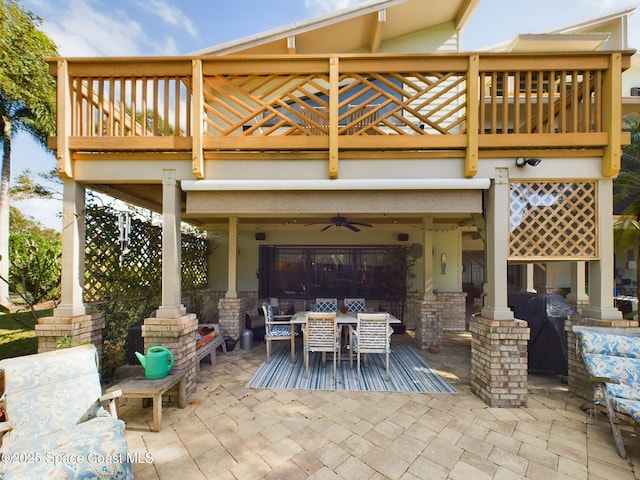 view of patio / terrace with ceiling fan